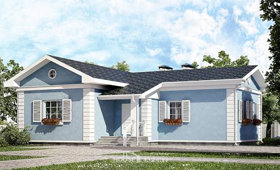 090-004-П Проект одноэтажного дома, компактный домик из пеноблока Салават | Проекты домов от House Expert