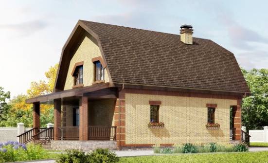 130-005-Л Проект двухэтажного дома с мансардой, экономичный коттедж из твинблока Стерлитамак | Проекты домов от House Expert