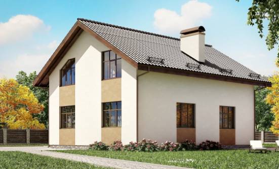 170-002-П Проект двухэтажного дома с мансардой, небольшой загородный дом из керамзитобетонных блоков Ишимбай | Проекты домов от House Expert