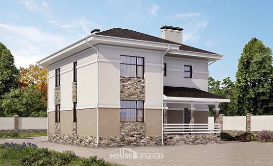 150-014-П Проект двухэтажного дома, недорогой загородный дом из керамзитобетонных блоков Мелеуз | Проекты домов от House Expert