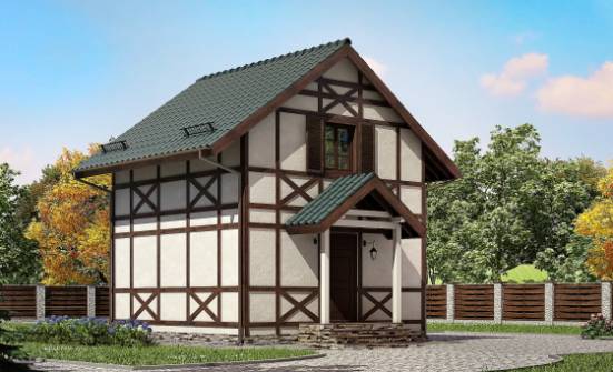 060-002-П Проект двухэтажного дома с мансардным этажом, компактный домик из дерева Кумертау | Проекты домов от House Expert