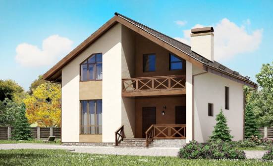 170-002-П Проект двухэтажного дома с мансардой, небольшой загородный дом из керамзитобетонных блоков Ишимбай | Проекты домов от House Expert