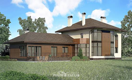 300-001-П Проект двухэтажного дома, классический загородный дом из кирпича Белорецк | Проекты домов от House Expert