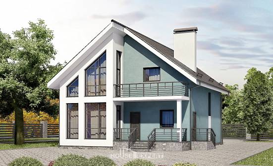 170-006-П Проект двухэтажного дома с мансардным этажом, недорогой загородный дом из бризолита Кумертау | Проекты домов от House Expert