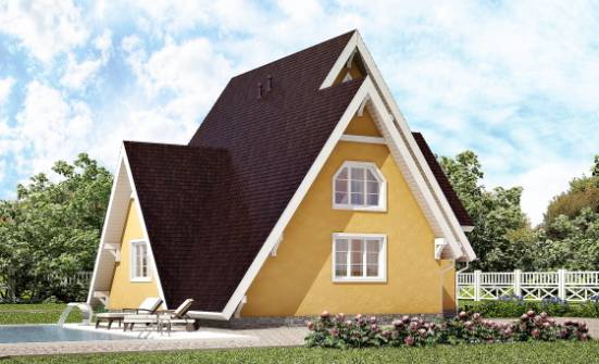 155-008-П Проект двухэтажного дома с мансардой, доступный загородный дом из дерева Белорецк | Проекты домов от House Expert