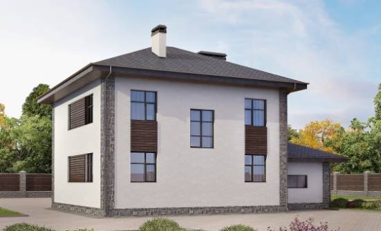 185-004-Л Проект двухэтажного дома, гараж, средний коттедж из бризолита Бирск | Проекты домов от House Expert