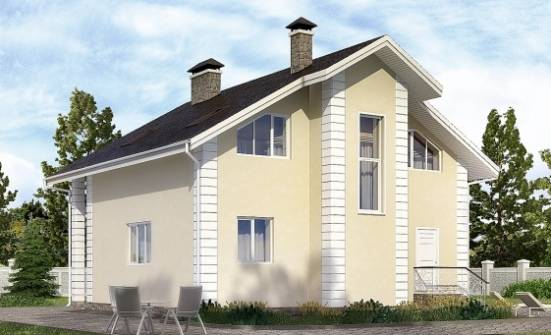 150-002-Л Проект двухэтажного дома мансардный этаж и гаражом, небольшой загородный дом из твинблока Баймак | Проекты домов от House Expert