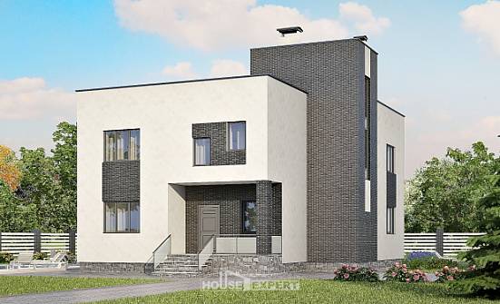 225-001-П Проект двухэтажного дома, просторный коттедж из пеноблока Учалы | Проекты домов от House Expert