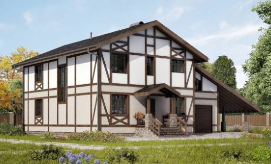 250-002-П Проект двухэтажного дома мансардой, гараж, уютный коттедж из кирпича Мелеуз | Проекты домов от House Expert
