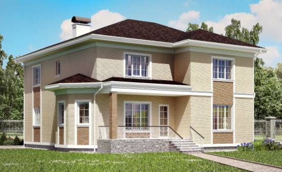335-001-Л Проект двухэтажного дома, гараж, огромный дом из кирпича Давлеканово | Проекты домов от House Expert