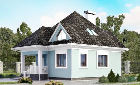 110-001-Л Проект двухэтажного дома мансардой, доступный дом из керамзитобетонных блоков Учалы | Проекты домов от House Expert