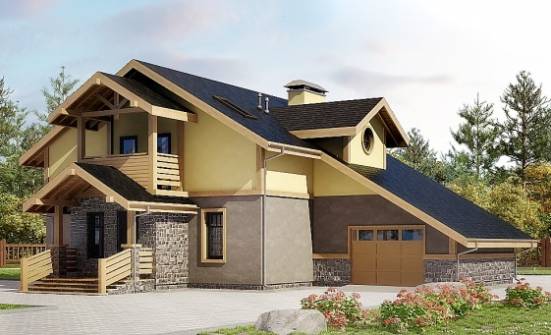 180-011-П Проект двухэтажного дома мансардный этаж, гараж, доступный дом из блока Ишимбай | Проекты домов от House Expert