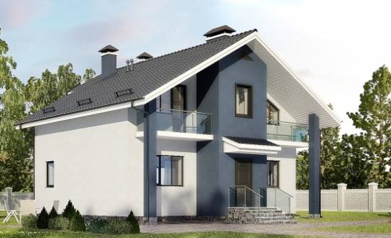 150-005-П Проект двухэтажного дома с мансардой, бюджетный домик из бризолита Туймазы | Проекты домов от House Expert