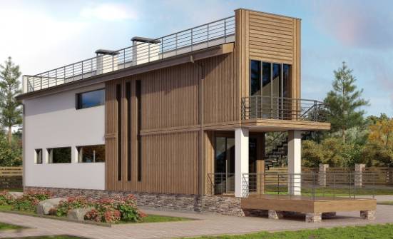 100-003-Л Проект двухэтажного дома, бюджетный коттедж из бризолита Октябрьский | Проекты домов от House Expert