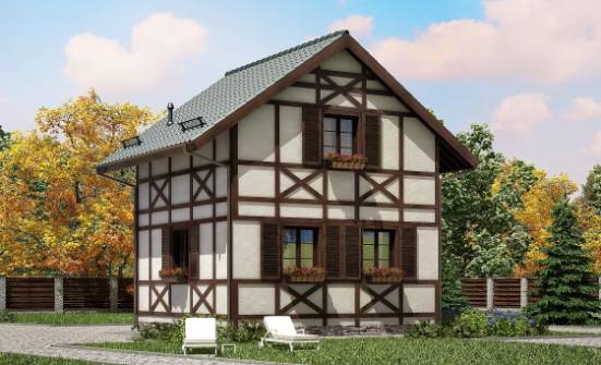 060-002-П Проект двухэтажного дома с мансардным этажом, компактный домик из дерева Кумертау | Проекты домов от House Expert