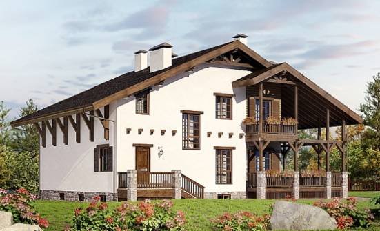 400-004-П Проект трехэтажного дома мансардой, гараж, классический дом из кирпича Белорецк | Проекты домов от House Expert