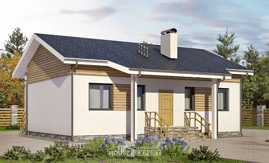 080-004-П Проект одноэтажного дома, компактный загородный дом из пеноблока Давлеканово | Проекты домов от House Expert