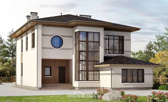 345-001-П Проект двухэтажного дома, красивый дом из блока Салават | Проекты домов от House Expert