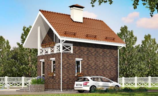 045-001-Л Проект двухэтажного дома с мансардой, эконом загородный дом из газосиликатных блоков Белебей | Проекты домов от House Expert