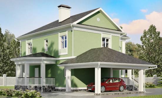 170-001-Л Проект двухэтажного дома и гаражом, доступный дом из пеноблока Янаул | Проекты домов от House Expert