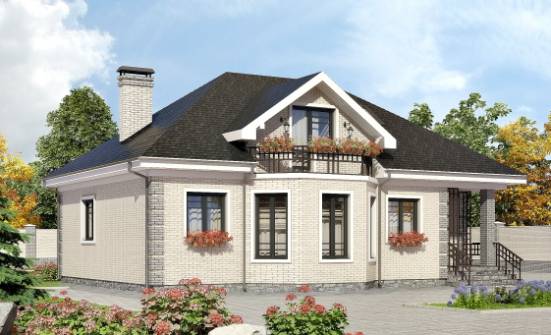 150-013-П Проект двухэтажного дома с мансардой, доступный загородный дом из кирпича Бирск | Проекты домов от House Expert