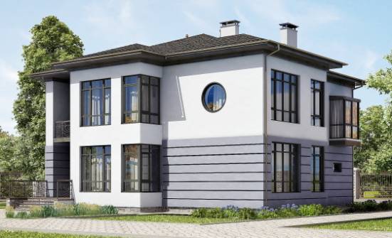 300-006-Л Проект двухэтажного дома и гаражом, красивый коттедж из кирпича Туймазы | Проекты домов от House Expert
