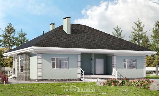 135-003-Л Проект одноэтажного дома, скромный загородный дом из твинблока Уфа | Проекты домов от House Expert