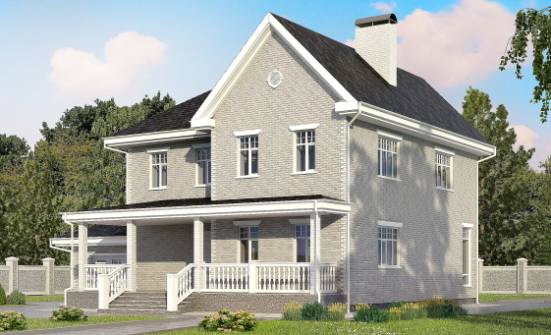 190-001-Л Проект двухэтажного дома и гаражом, простой загородный дом из кирпича Бирск | Проекты домов от House Expert