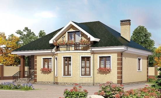 150-013-Л Проект двухэтажного дома с мансардой, экономичный дом из кирпича Салават | Проекты домов от House Expert