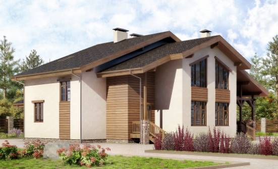 240-003-П Проект двухэтажного дома мансардой, классический загородный дом из кирпича Мелеуз | Проекты домов от House Expert