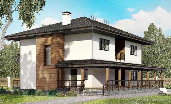 245-001-П Проект двухэтажного дома, простой коттедж из твинблока Баймак | Проекты домов от House Expert
