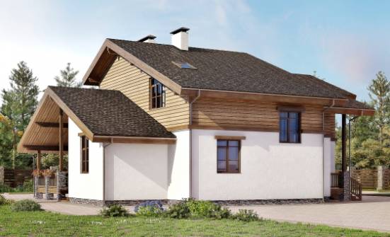 210-006-П Проект двухэтажного дома мансардой, простой загородный дом из кирпича Туймазы | Проекты домов от House Expert