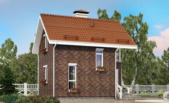 045-001-Л Проект двухэтажного дома с мансардой, эконом загородный дом из газосиликатных блоков Белебей | Проекты домов от House Expert