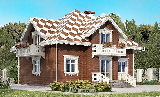 155-003-Л Проект двухэтажного дома с мансардой и гаражом, экономичный дом из керамзитобетонных блоков Бирск | Проекты домов от House Expert