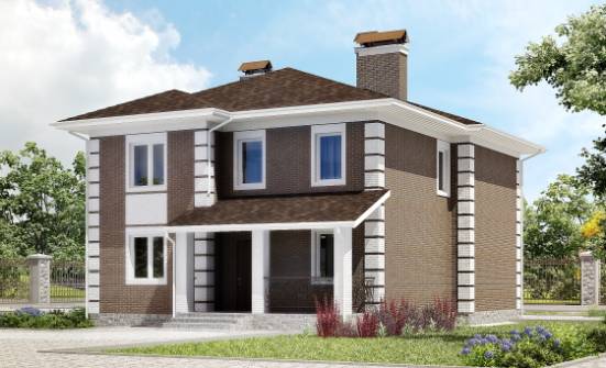 185-002-П Проект двухэтажного дома, доступный коттедж из поризованных блоков Мелеуз | Проекты домов от House Expert