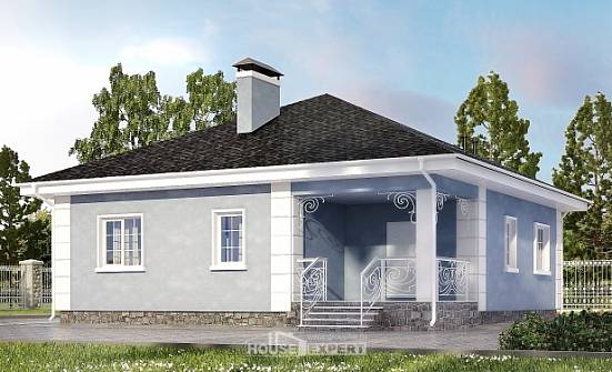 100-001-П Проект одноэтажного дома, классический загородный дом из твинблока Давлеканово | Проекты домов от House Expert