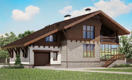 420-001-П Проект трехэтажного дома мансардой, гараж, огромный загородный дом из кирпича Туймазы | Проекты домов от House Expert