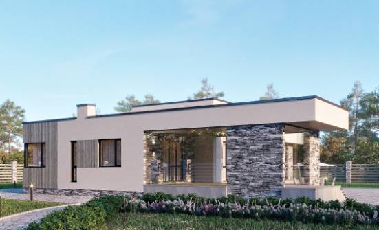 175-001-Л Проект одноэтажного дома, экономичный домик из бризолита Октябрьский | Проекты домов от House Expert