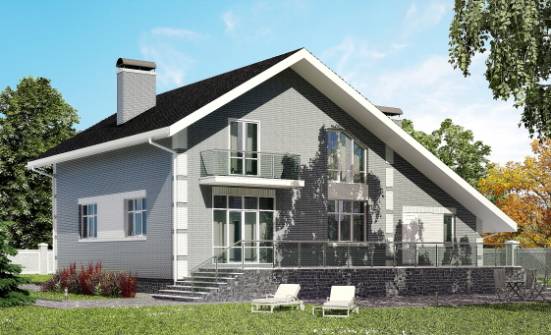 190-006-Л Проект двухэтажного дома с мансардой, гараж, классический загородный дом из пеноблока Белебей | Проекты домов от House Expert