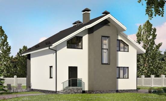 150-005-Л Проект двухэтажного дома мансардный этаж, доступный загородный дом из блока Белебей | Проекты домов от House Expert