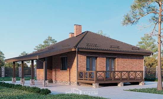 070-006-Л Проект одноэтажного дома, экономичный загородный дом из теплоблока Белорецк | Проекты домов от House Expert