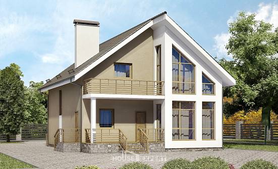 170-006-Л Проект двухэтажного дома с мансардным этажом, скромный домик из бризолита Ишимбай | Проекты домов от House Expert