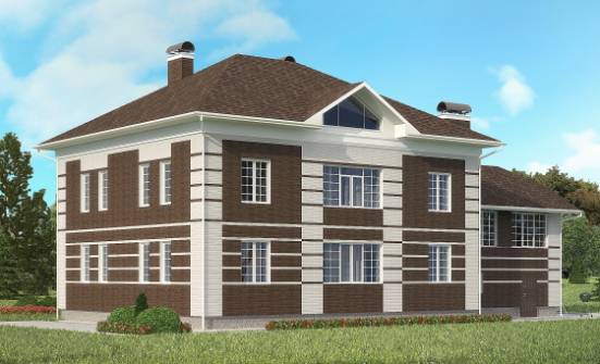 505-002-Л Проект трехэтажного дома, гараж, современный загородный дом из кирпича Стерлитамак | Проекты домов от House Expert