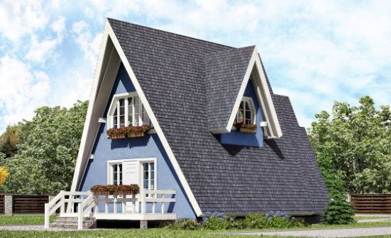 100-002-П Проект двухэтажного дома с мансардой, компактный коттедж из дерева Баймак | Проекты домов от House Expert