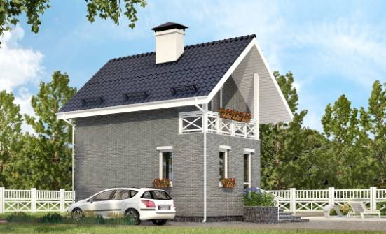 045-001-П Проект двухэтажного дома мансардный этаж, миниатюрный коттедж из твинблока Салават | Проекты домов от House Expert