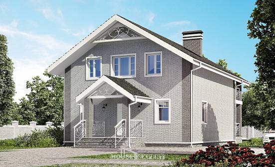 150-007-П Проект двухэтажного дома мансардой, бюджетный загородный дом из блока Уфа | Проекты домов от House Expert