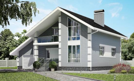 190-006-Л Проект двухэтажного дома с мансардой, гараж, классический загородный дом из пеноблока Белебей | Проекты домов от House Expert