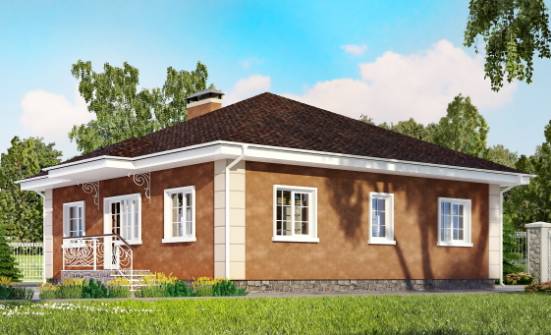 100-001-Л Проект одноэтажного дома, скромный дом из пеноблока Сибай | Проекты домов от House Expert