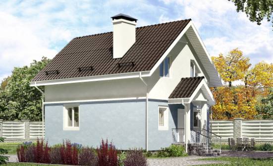 095-002-П Проект двухэтажного дома с мансардным этажом, недорогой дом из бризолита Белебей | Проекты домов от House Expert