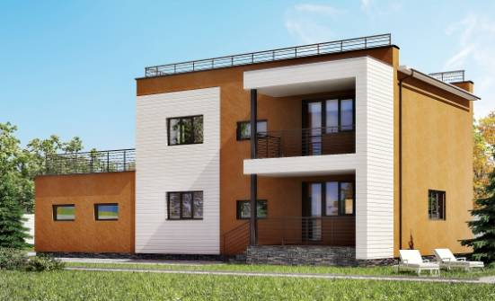 180-012-П Проект двухэтажного дома и гаражом, современный домик из кирпича Мелеуз | Проекты домов от House Expert